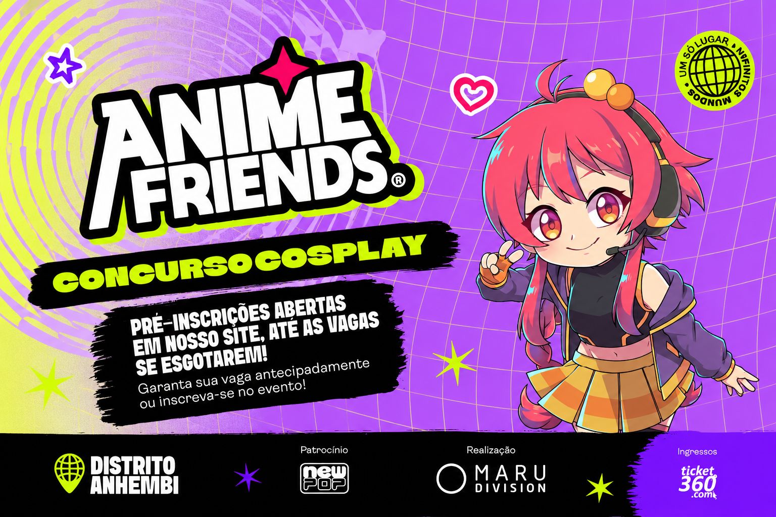 Quer brilhar no maior concurso de cosplay da América Latina? Anime Friends 2026 abre pré-inscrições dia 10 de abril