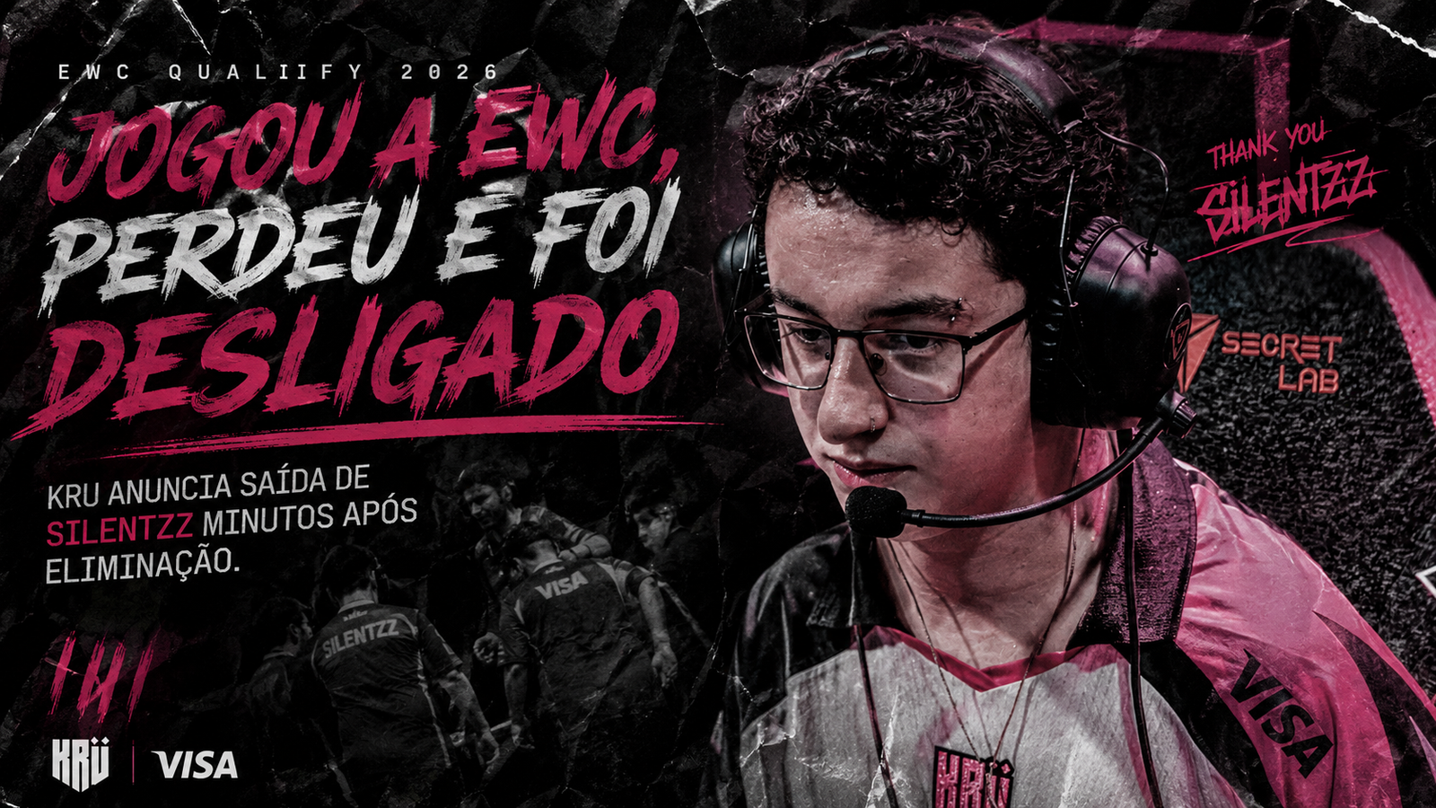 Jogou a EWC, perdeu e foi desligado: KRU anuncia saída de silentzz minutos após eliminação