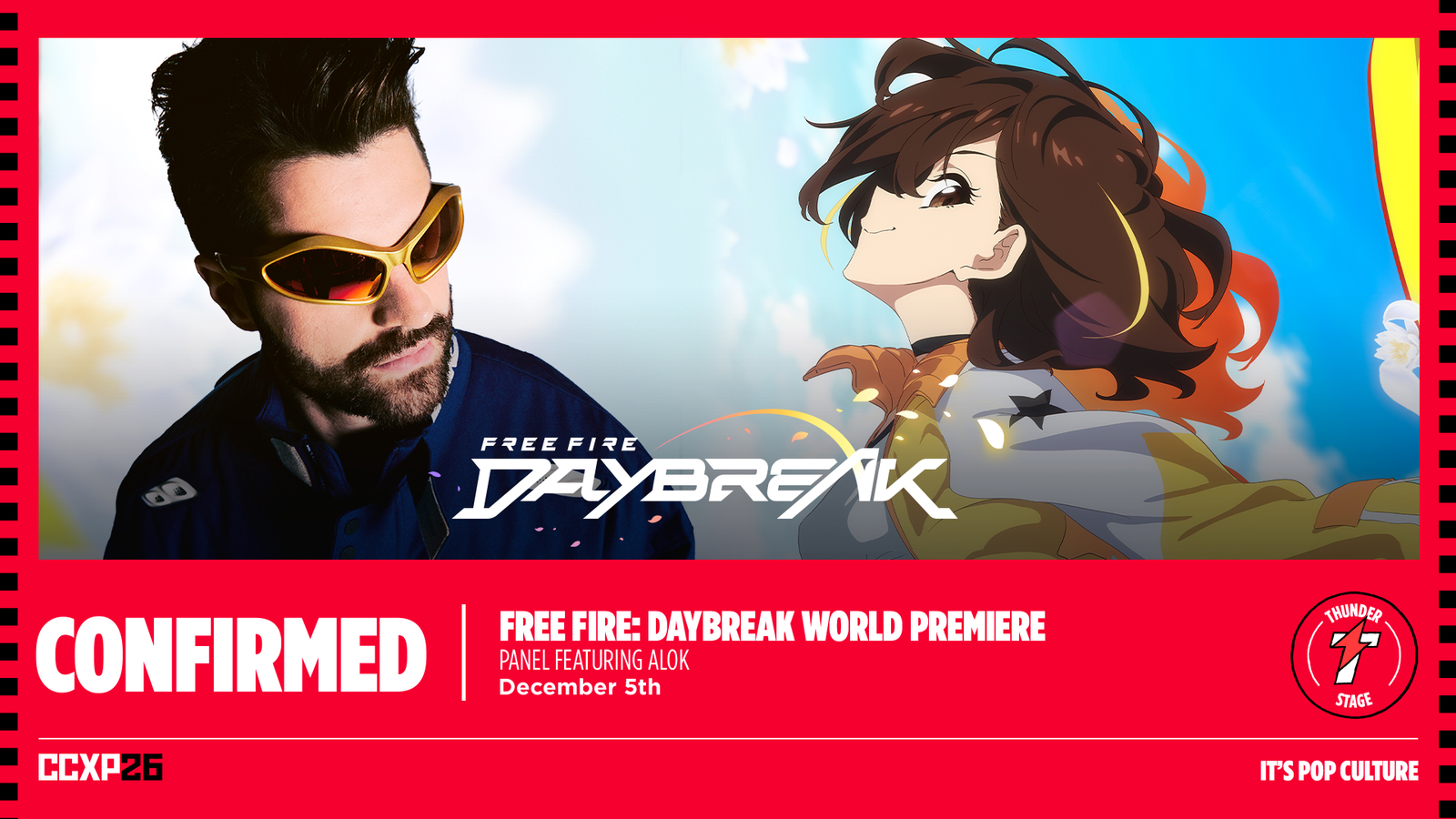 CCXP26: Free Fire: Daybreak tem estreia mundial no Thunder Stage e Alok sobe ao Omelete Stage para show exclusivo